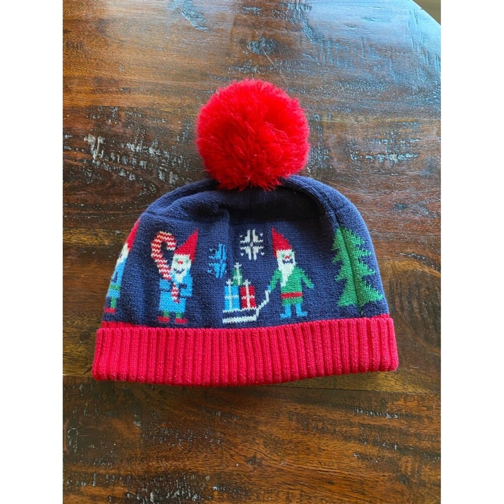 Hanna Andersson pom hat Cozy Sweaterknit Cap gnome sweet gnome L (6-12 years)